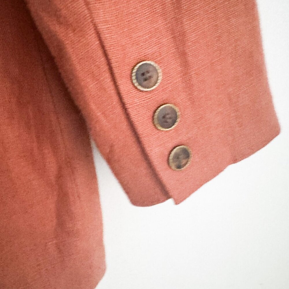Ports International Holt Renfrew Linen Safari Blazer Bronze Belted 6 - Picture 5 of 5